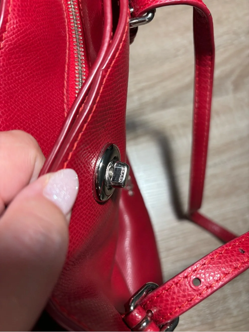 Coach Scarlet Crossgrain Leather Turnlock Tote